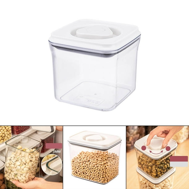 Pack de 4 envases herméticos para cereales y comida seca, sin BPA,  contenedor de plástico para la cocina o despensa, para harina, azúcar,  arroz