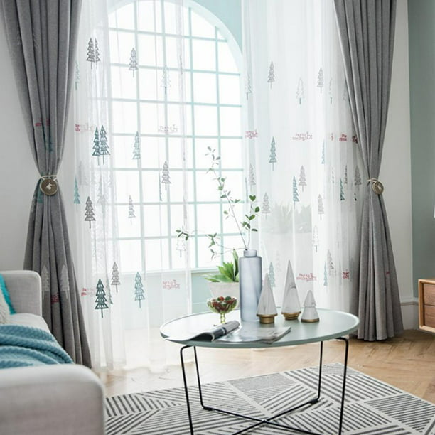 Cortinas opacas con aislamiento térmico para sala de estar con ganchos,  cortinas oscuras para decoración de dormitorio, 2 paneles, color azul