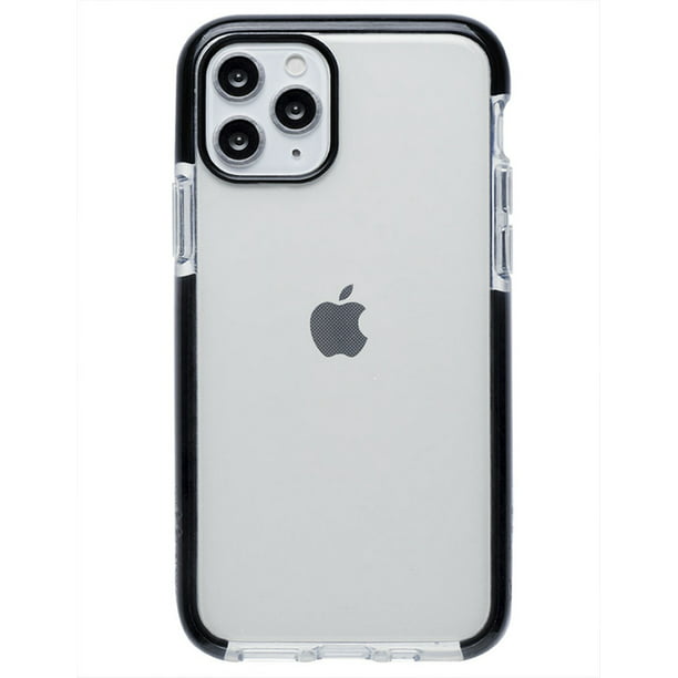 Funda transparente 3 en 1 para iPhone 11 Pro Max funda de gel con marco  negro - ✓
