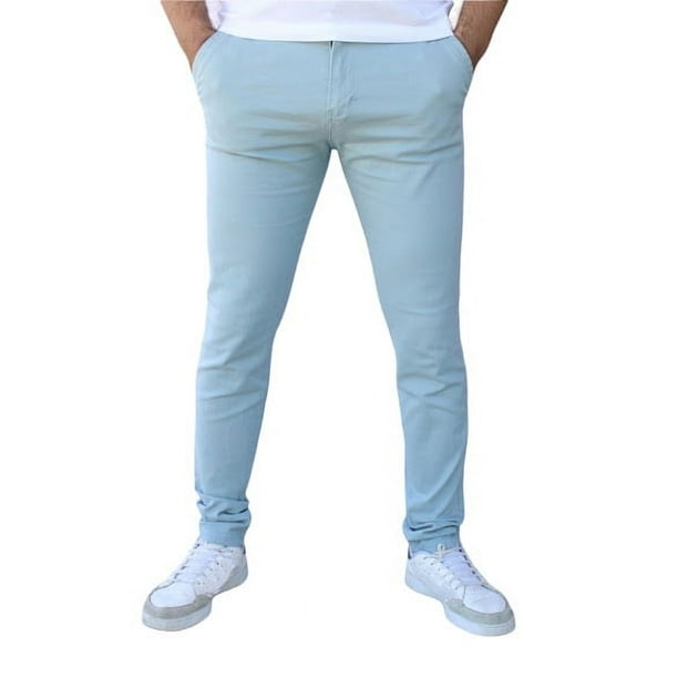Pantalón de mezclilla stretch John Silver Corte skinny Color azul claro  blinch