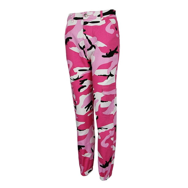 Pantalones Cargo De Camuflaje Para Mujer Pantalones Chándal Pantalones Casuales De Ajuste Multicolor Pink L Macarena pantalones de carga para mujeres | Walmart en línea