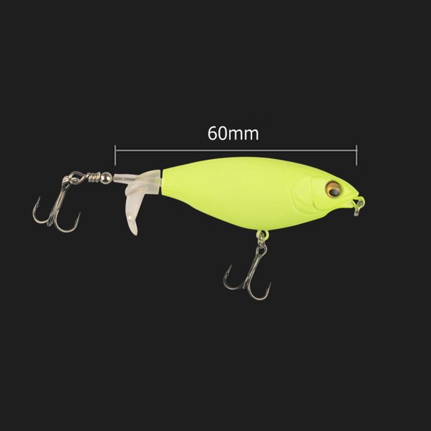 6cm 6g Topwater Triple Hooks Señuelos Cebo de pesca artificial (Blanco  negro)