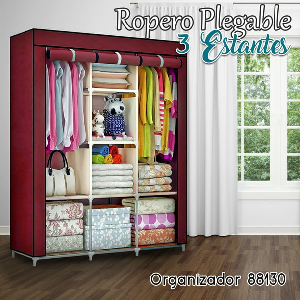 Zapatera Closet Plegable Mueble Guarda Ropa Ropero 3 Puertas
