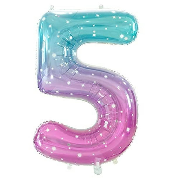 Gifloon Globo del número 4, globos de número grande de 40 pulgadas,  decoración de fiesta de cumpleaños de 4 años, decoración de letrero de  cumpleaños