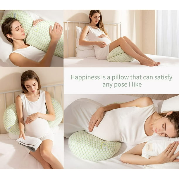 Momcozy Almohadas de embarazo para dormir de lado, almohada corporal de  maternidad en forma de J para embarazo, almohada de embarazo suave con  funda