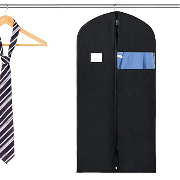 Fundas de traje para hombres, bolsas de ropa con cremallera para  almacenamiento en armario (negro, paquete de 6), Negro 