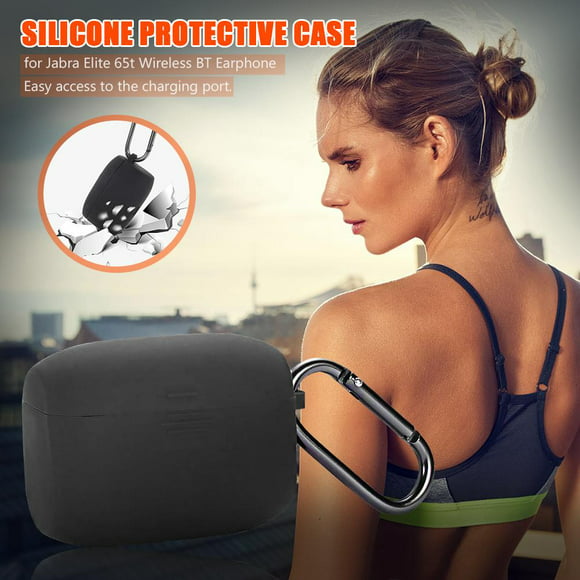 funda protectora de silicona para audífonoses jabra elite 65t compatibles con bluetooth negro