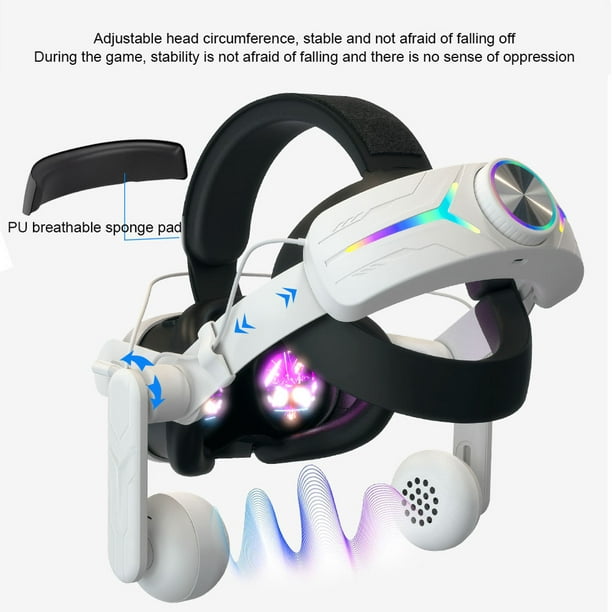 Auriculares Correa para la cabeza Luz RGB Banda para la cabeza ajustable  para gafas Meta Quest 3 VR Likrtyny