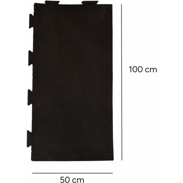 Losetas de caucho para gimnasio negra, 50 x 50 x 4 cm suelos