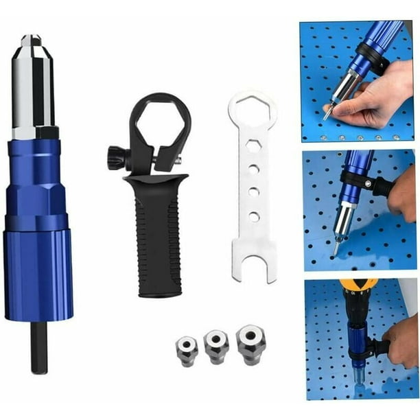 Adaptador De Remachadora Kit De Adaptador De Pistola Remachadora Para  Taladro Eléctrico Inalámbrico, Herramienta De Remachado De Pistola  Remachadora Eléctrica Azul esquí esquí Gafas de esquí