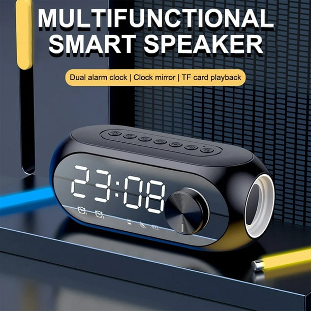 Reloj Despertador Con Altavoz Bluetooth Inalámbrico Digital Multifuncional  Radio FM Música