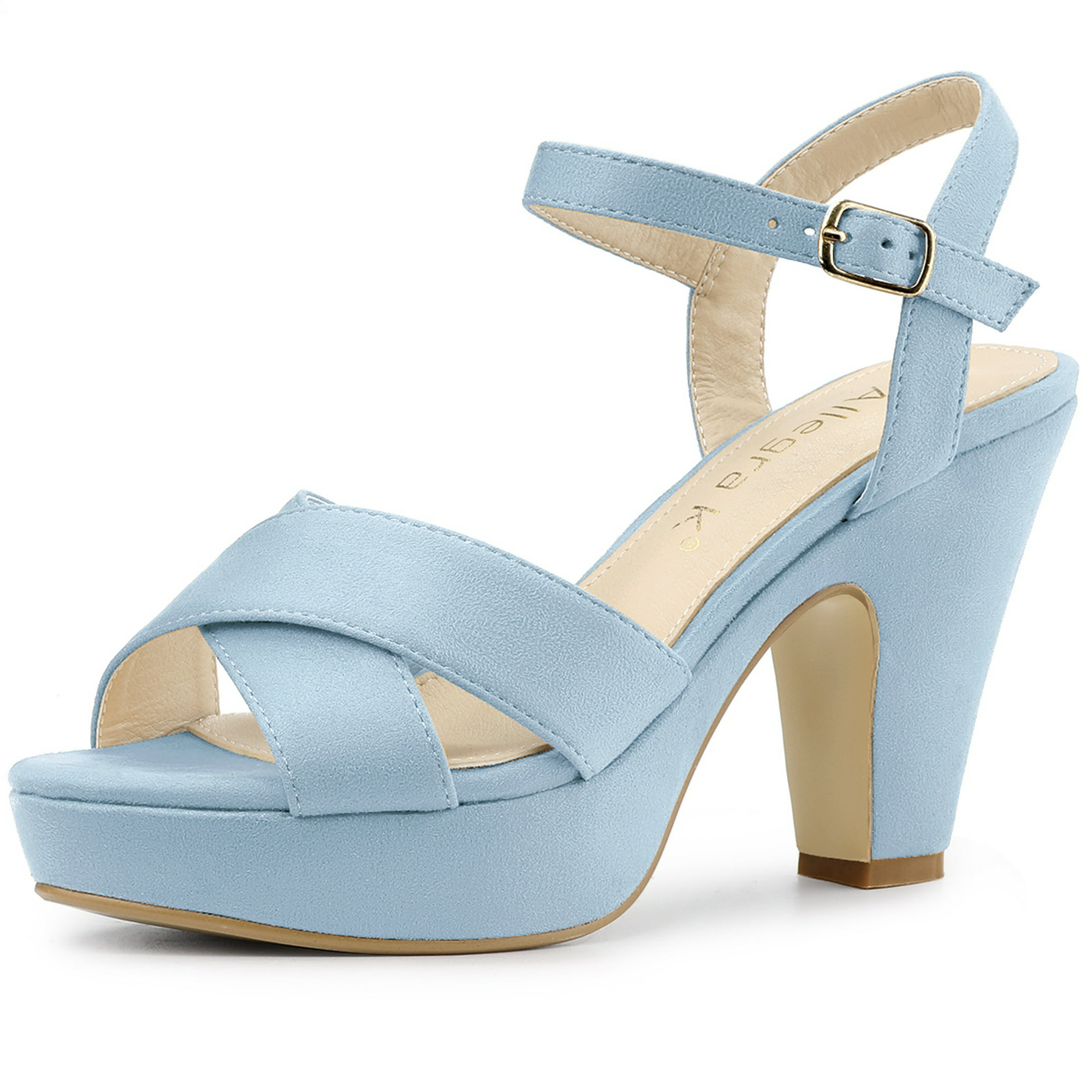 711 Zapatos Baile Mujer 3 Cm Sandalias de correa de tobillo de tacón grueso  aterciopelado de color sólido de moda de verano para mujer Calzado Mujer  Todo (Blue, 36) : : Moda