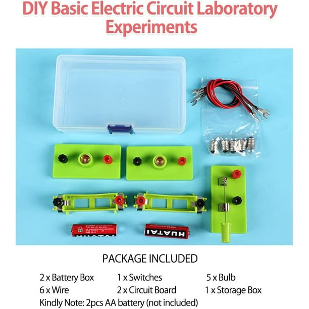 1 juego de circuito eléctrico básico experimentos de laboratorio kit de  circuito para principiantes para enseñanza serie y circuito paralelo (1