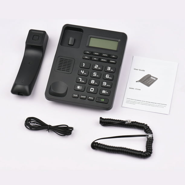  Teléfono de botón grande para personas mayores, botones de  imagen de teléfono fijo con cable para pacientes con sonido claro Soporte  de doble puerto que almacena 3 números de uso común (