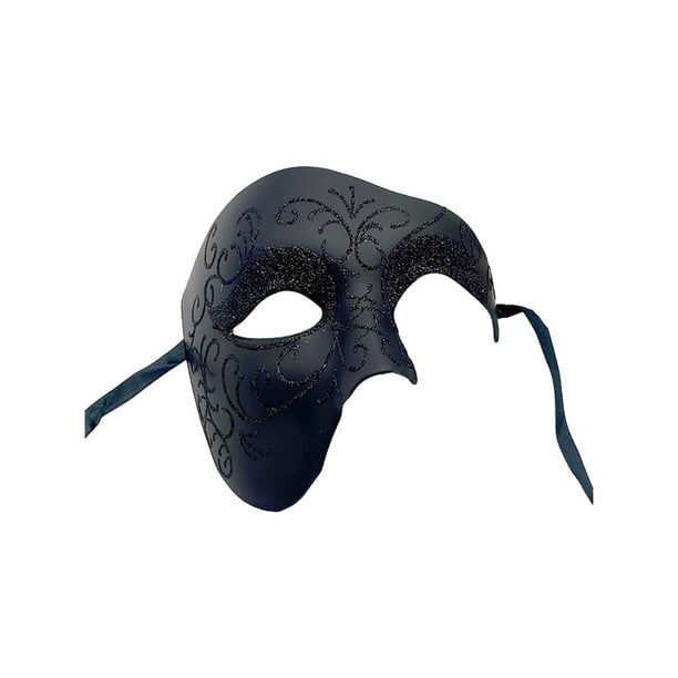 Máscaras de disfraces Máscara de hombre Brillo de Halloween Traje  decorativo Cosplay Máscara de ojo de media cara para noche de baile, de  arte Soledad
