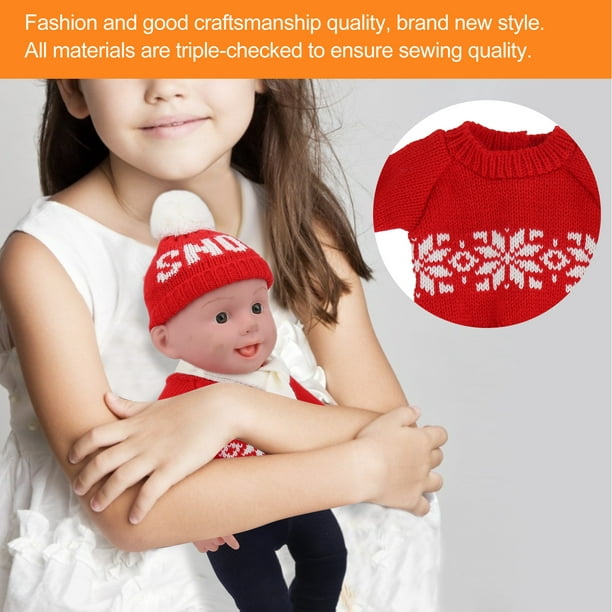Ropa para muñeca bebé niña suéter navideño pantalones sombreros