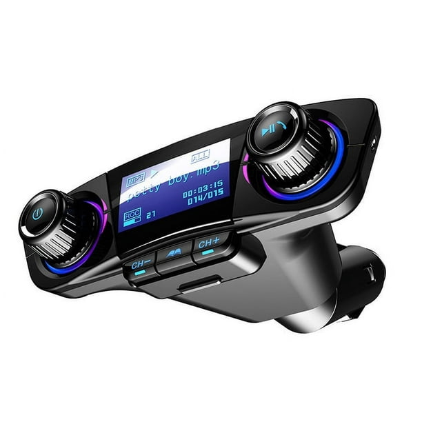 RV Transmisor de FM para coche con Bluetooth, reproductor de MP3, Radio  inalámbrica, Kit de manos libres para coche, adaptador de Audio con USB  Dual, disco U, tarjeta TF brillar Electrónica