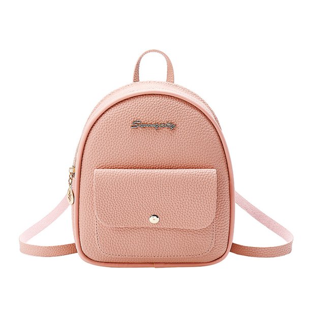 Mini Mochila De Cuero PU para mujer, bolso multifunción para