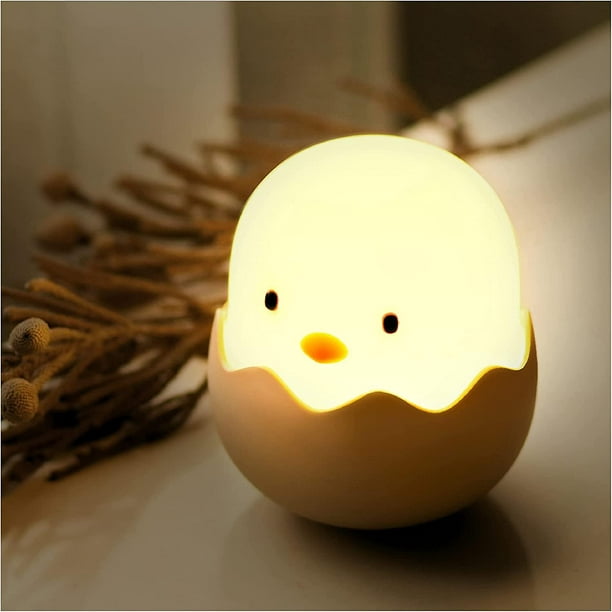 Luz nocturna para niños, linda lámpara LED de silicona recargable