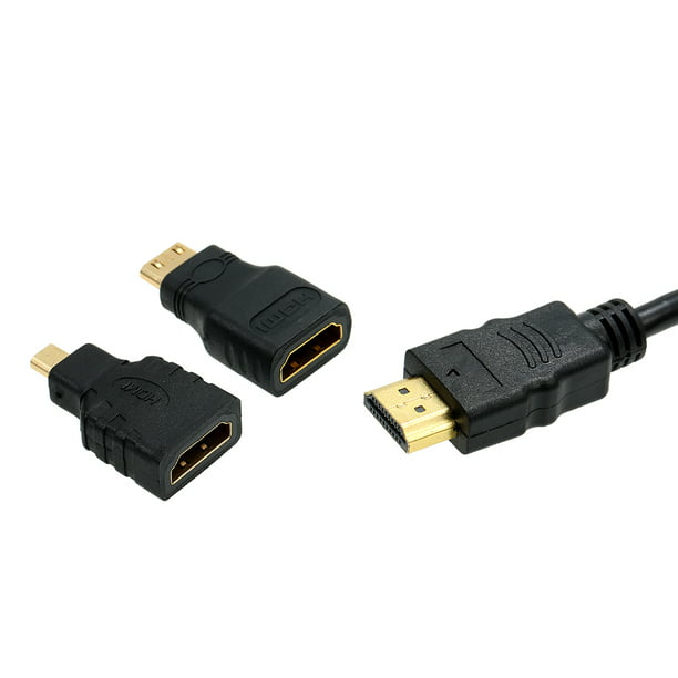 Cable HDMI 3 en 1 con Adaptador Mini y Micro HDMI 1.5 Metros