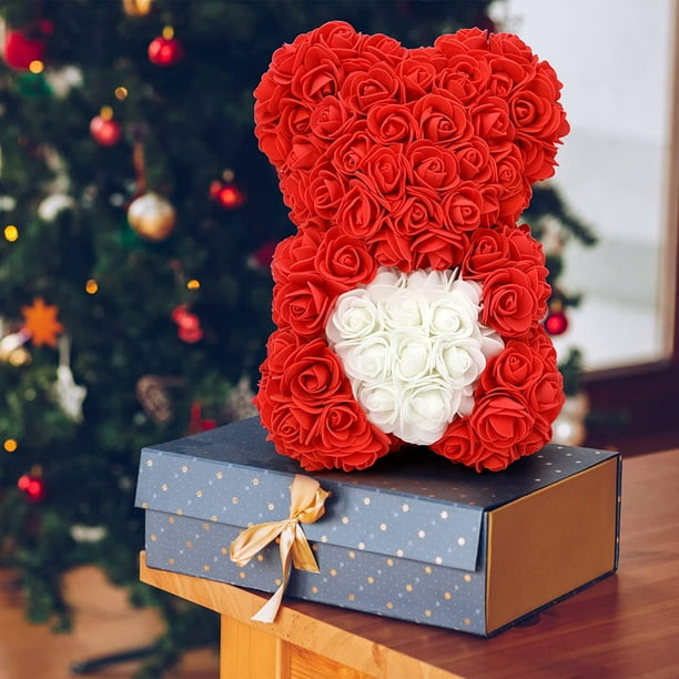 Regalos únicos, oso rosa, oso de peluche rosa en una caja de regalo, regalo  de cumpleaños para mujeres, regalos para mamá, caja de regalo totalmente  montada (rojo) Zhivalor YZY795