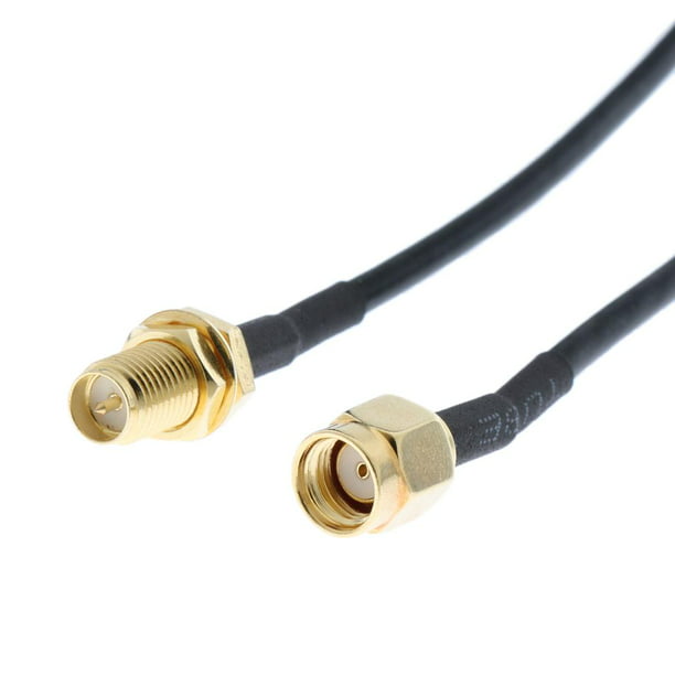 Cable coaxial de extensión hembra para enrutador WiFi/antena/antena. 1M  perfke Cable de extensión de antena