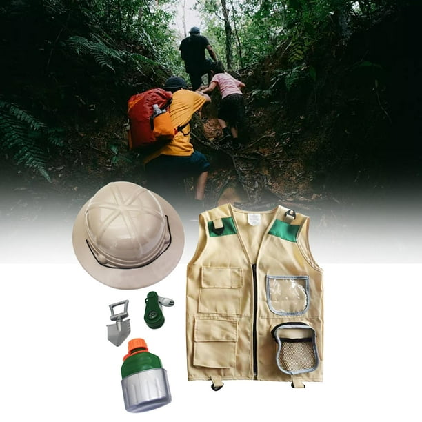 Kits de aventura al aire libre disfraz de explorador para niños, juego de  rol, chaleco sombrero equi CUTICAT Chaleco de carga