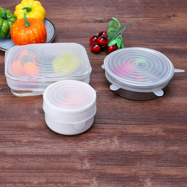 Tapas De Silicona Batería de Cocina Tapas de silicona elásticas  reutilizables resistentes al calor para envolver alimentos (6,5 cm) Tmvgtek  Libre de BPA