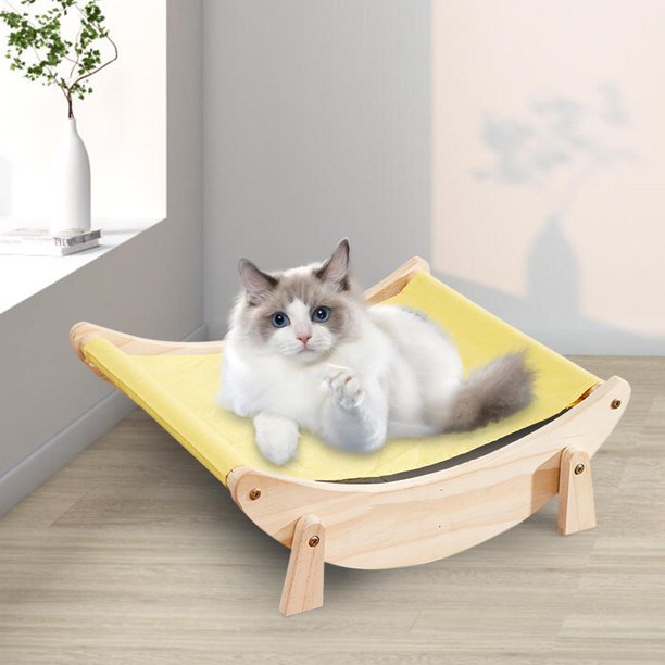 Hamaca para gatos Mecedora para gatos Durable de madera Camas para