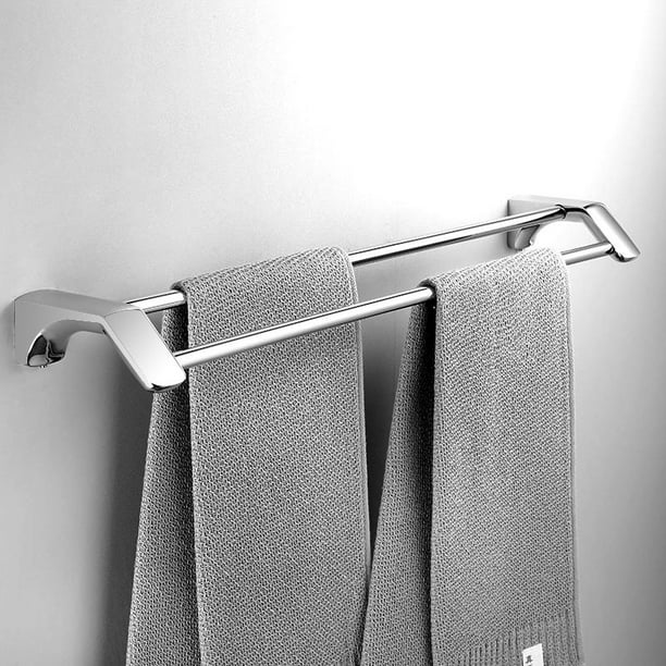 Rieles de barra de toalla de baño, barra de soporte de toalla individual  montada en la pared, colgador de toalla redondo con acabado plateado pulido