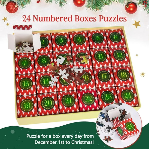 Tosekry Calendario Adviento 2023 Puzzle, 24 Cajas Calendario de Adviento  Árbol de Navidad Decoracion Navidad Adultos, Puzzle Advent Calendar de 1008  Piezas Regalos Para Adultos y Niños(B) : : Juguetes y juegos
