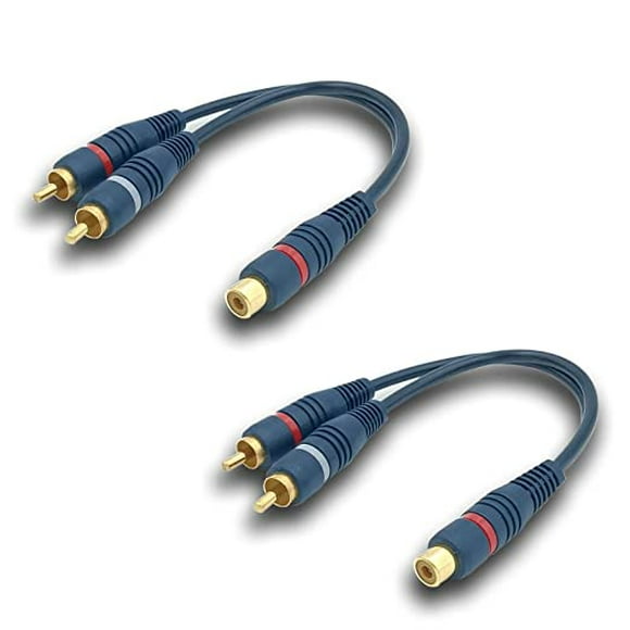 cable adaptador rca y cable rca a jack de 15 cm 1 hembra a 2 rca macho para subwoofer phono av a er