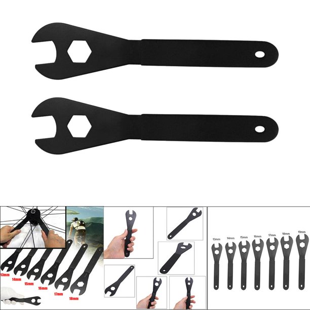 Cabeza de bicicleta de acero portátil negro con eje de extremo abierto,  llave de cono para reparación de bicicletas, kit de herramientas para