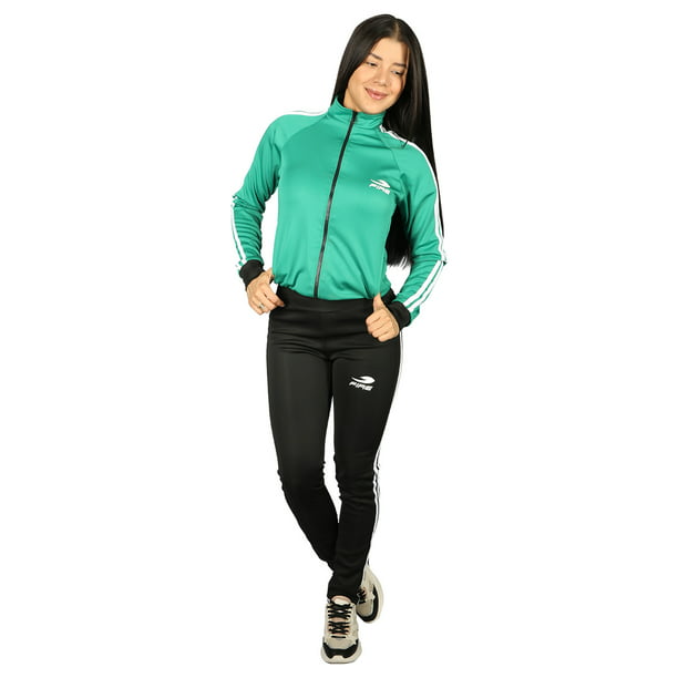 Conjunto Deportivo Dama Mujer Verde Negro Mediano Fire Sports Conjunto  deportivo/Pants/ Verde
