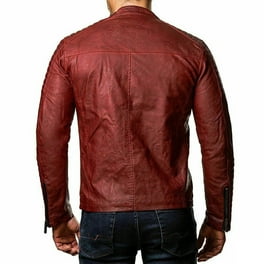 Chaqueta de piel y forro polar para hombre, chaqueta de moto, chaqueta de  piel cálida Fridja BV0+5746