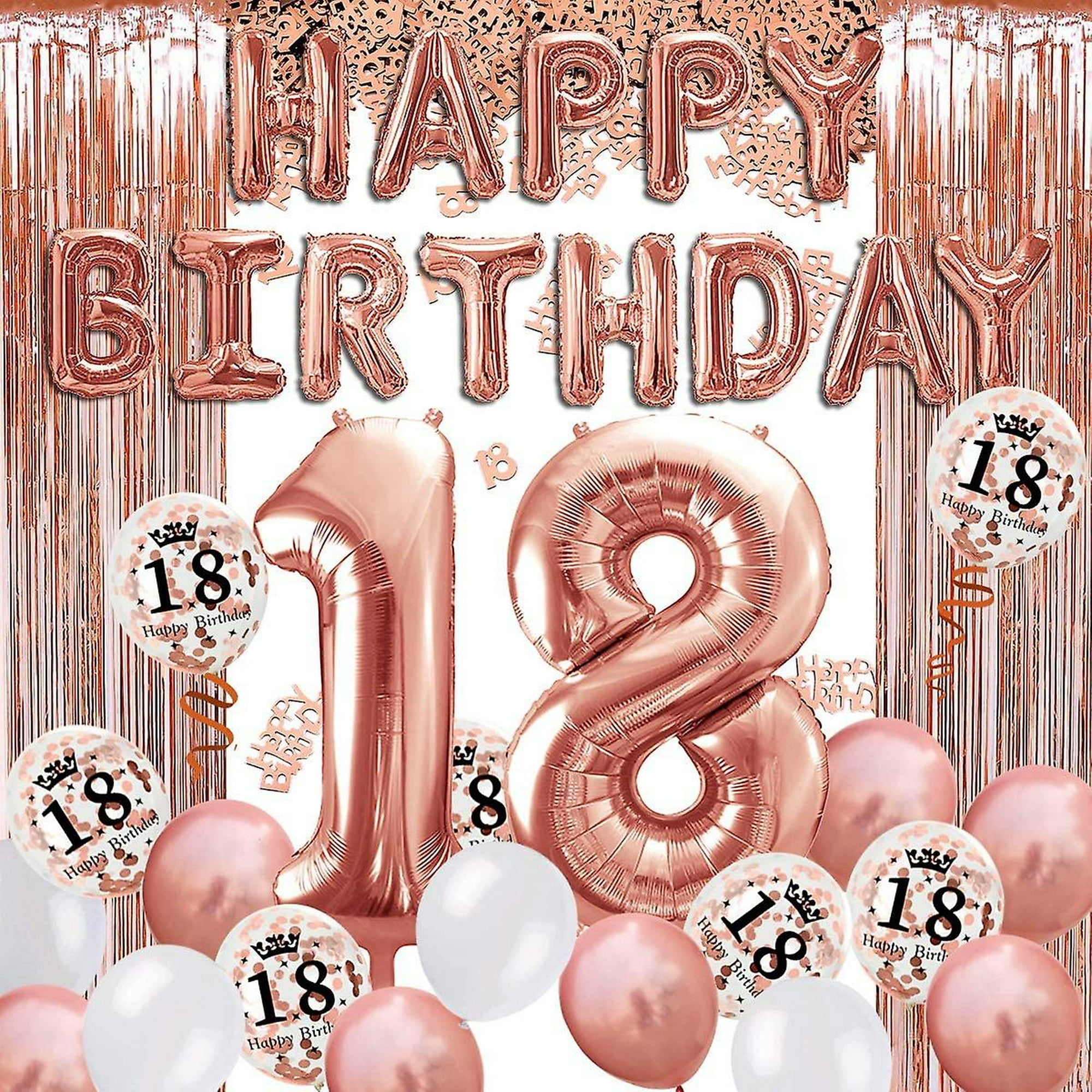 18 Número Globo 18 Cumpleaños Decoraciones Globos de Oro Globos de Cumpleaños  18 Años Decoración de Cumpleaños 18 Aniversario Decoración -  México