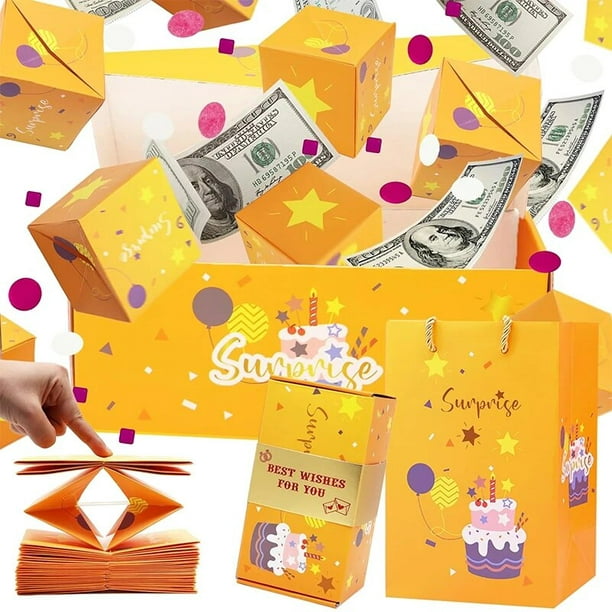 Caja de regalo sorpresa creativa, caja de regalo sorpresa de rebote  plegable, cajas explotantes, cajas de dinero explosiones, regalos de  aniversario de cumpleaños