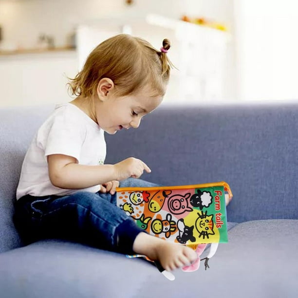 Libro para bebés Libro arrugado con sonido susurrante Mordedor Viaje Coche  Juguete 0-6 meses 2 pieza Zulema libros para niños juguetes de aprendizaje
