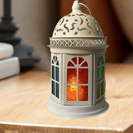 Farol de vela colgante, farol de mesa con farolillos decorativos de vidrio de colores para decoració Lámpara portavelas | Walmart en