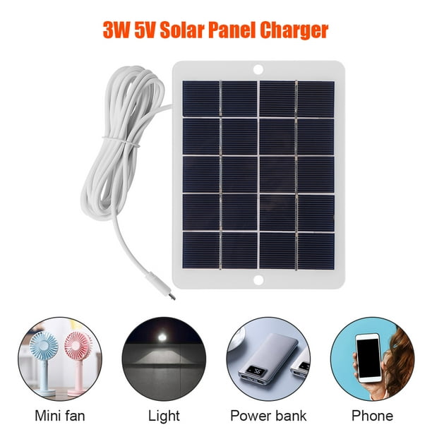 Mini Panel Solar de 3W Cable de cargador Solar portátil batería Ehuebsd de  energía impermeable para teléfono móvil suministro de dispositivos  eléctricos para exteriores