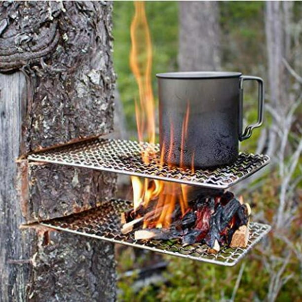 Comprar Parrilla de barbacoa de Picnic de acero inoxidable herramienta de  parrilla de barbacoa estante de barbacoa para acampar al aire libre Simple  y fácil