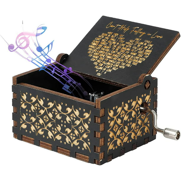 Caja de música de madera para niños, mini caja musical personalizada con  manivela, regalos para cumpleaños, día de San Valentín : :  Hogar y Cocina