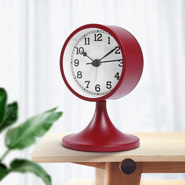 Despertador Analogico Silencioso, Reloj Mesa Metal Rojo Retro, Clasico  Reloj Sobremesa Vintage sin Tictac para Mesilla Dormitorio 8cm ShuxiuWang  9024715256812