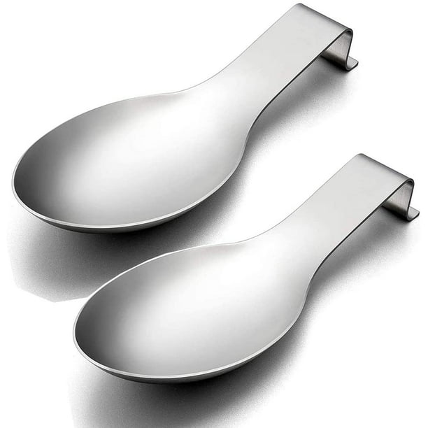 Paquete de 5 soportes para cucharas de cocina de silicona, soporte para  cucharas de cocina de silicona flexible en forma de almendra, soporte para  cucharas y cucharones para utensilios de cocina, YONGSHENG