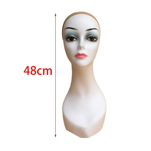 Cabeza de maniquí mujer 18 pulgadas realista profesional PP cabeza busto  modelo peluca cabeza marrón jinwen Cabeza de maniquí