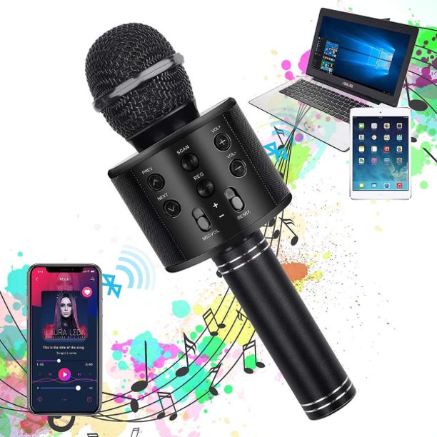 Micrófono Inalámbrico Bluetooth Móvil Karaoke Máquina Para Niños