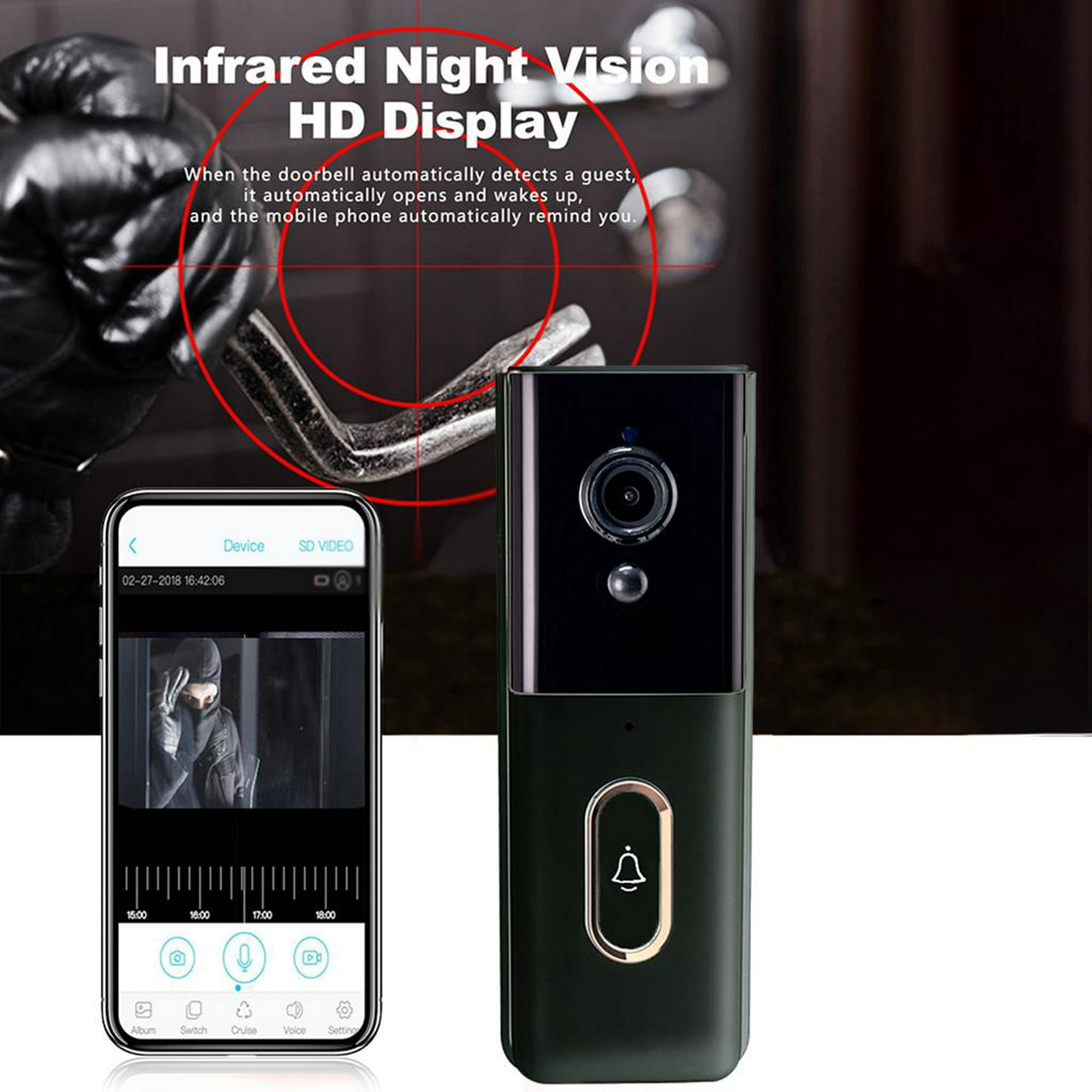VIDEW - Visor digital de puerta con mirilla WiFi, cámara de timbre de  puerta 1080P, video portero con monitor de 4.3 pulgadas, aplicación Tuya  Smart