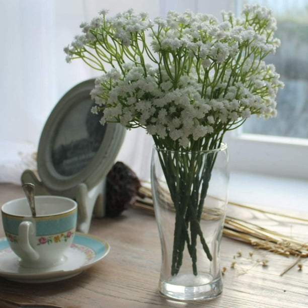 10 piezas de látex artificial Gypsophila paniculata flor para el hogar  Arreglo de decoración de fiesta de bodas