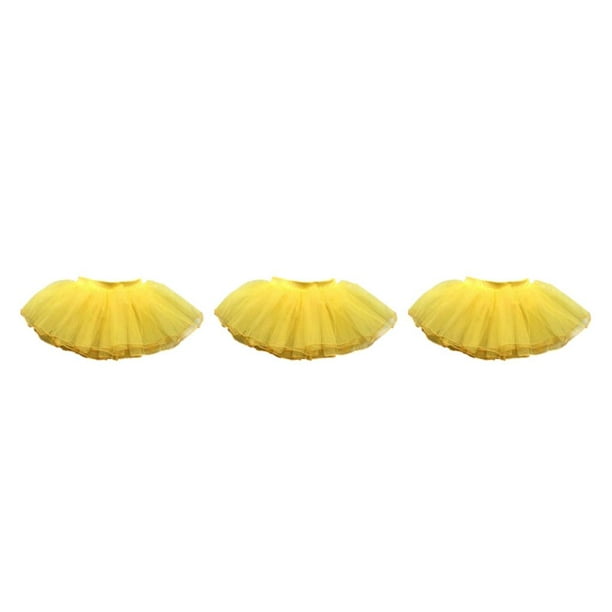 Vestido corto De fiesta De cumpleaños con tutú amarillo para mujer