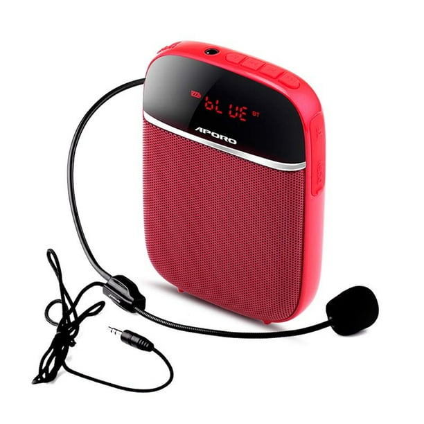 alguna cosa Implacable línea Amplificador de voz portátil para profesores con micrófono con cable  Auriculares Pretina Recargable Eccomum Rojo | Walmart en línea